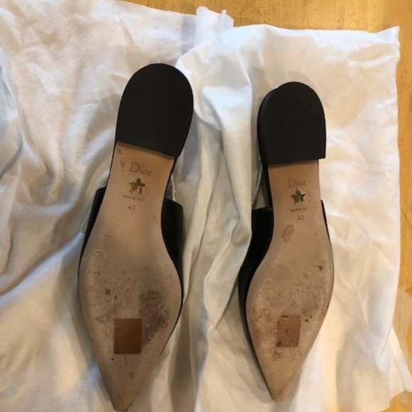 J'ADIOR Signature Black Leather Flats - Picture 6 of 6